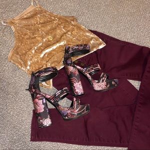 Metallic Platform Heels